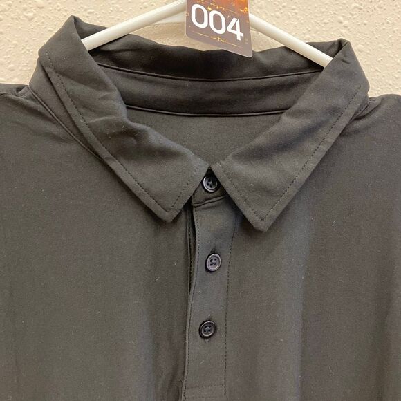 Vuori men’s Strato Tech Performance Polo Shirt black collared buttons down short - Picture 2 of 9